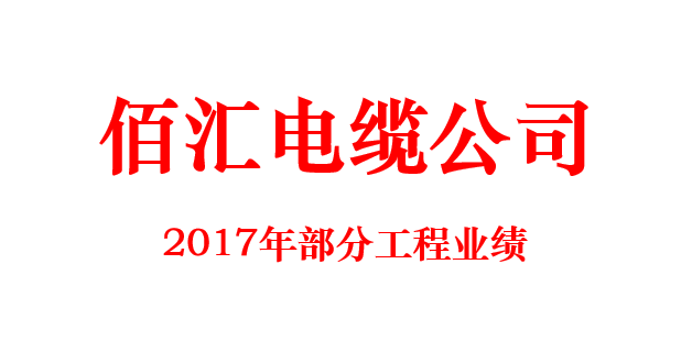 2017年佰汇电缆合作单位工程项目 部分业绩